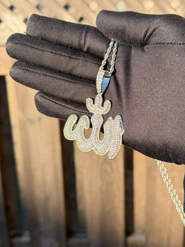 Iced Out Allah Pendant + Free Rope Chain