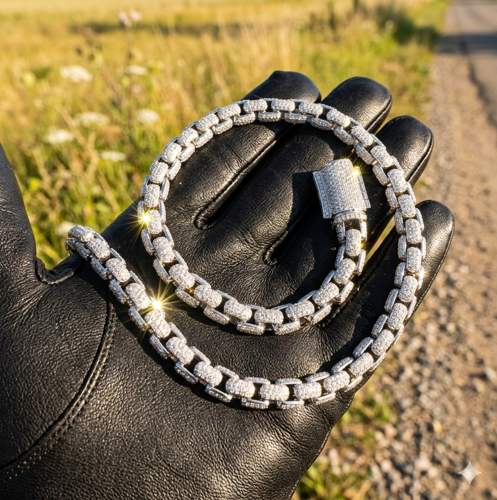 Iced Out Franco Link Chain Diamond Tester Certified