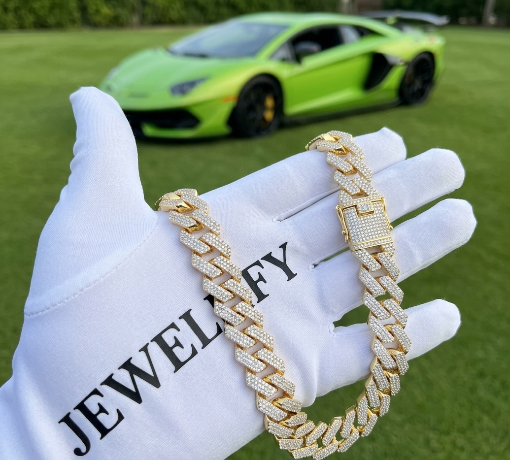 20mm Iced Out Prong Cuban Link Chain + Free Rope Chain – Diamond Tester Approved
