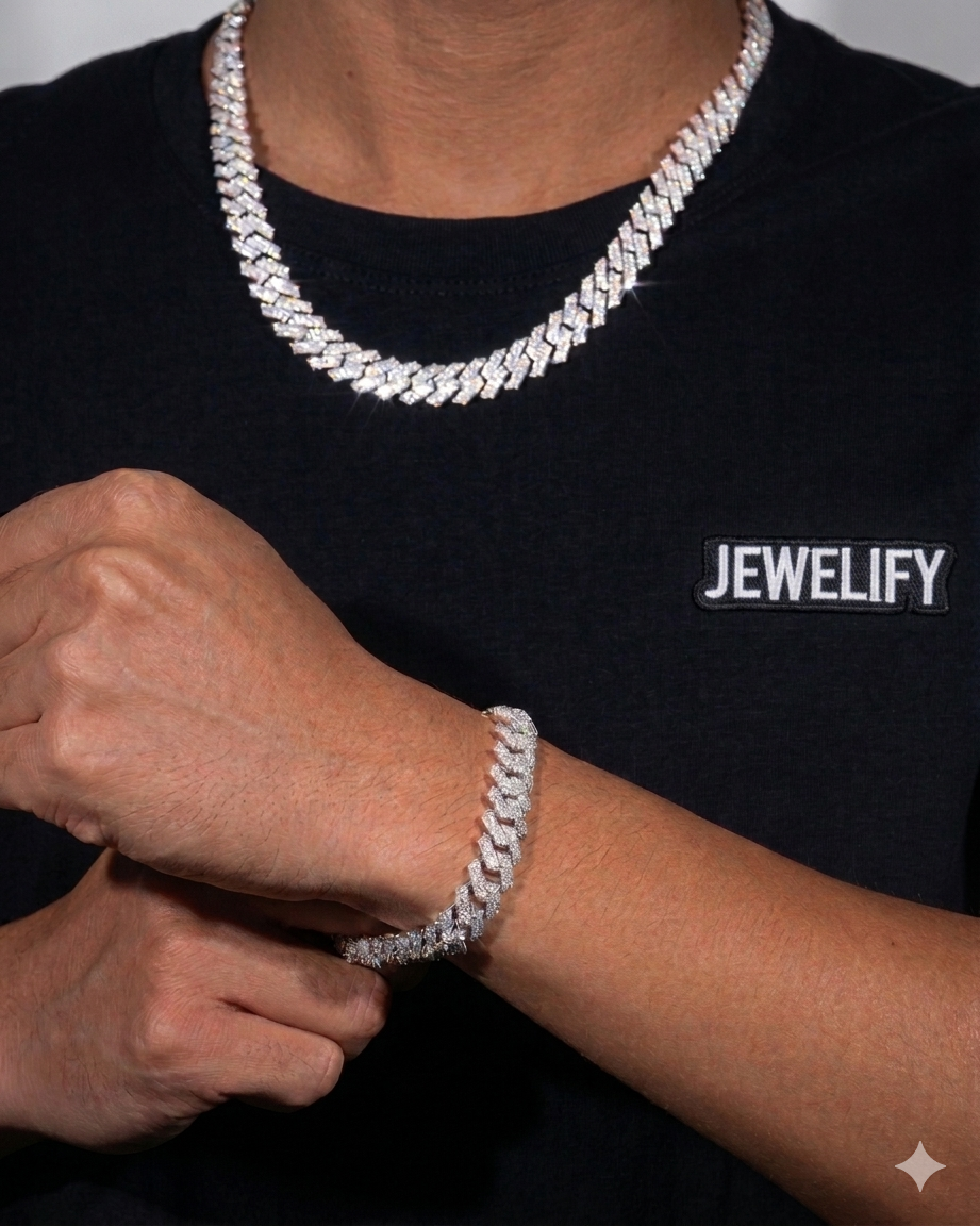 10MM Iced Out Cuban Chain/Bracelet Bundle