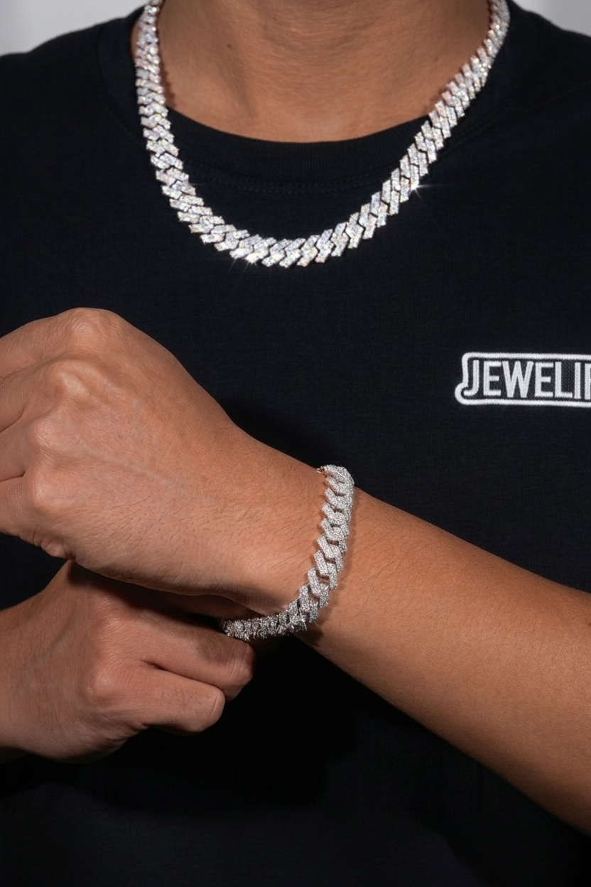 10MM Iced Out Cuban Chain/Bracelet Bundle