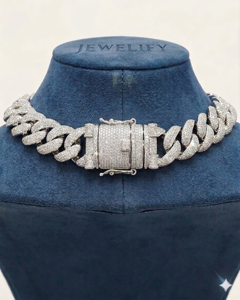 Iced Out 24MM Miami Cuban Link Diamond Tester Certified