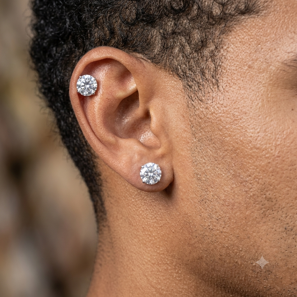 Iced Out 10-13MM Piercing Ear Rings PASSES DIAMOND TESTER