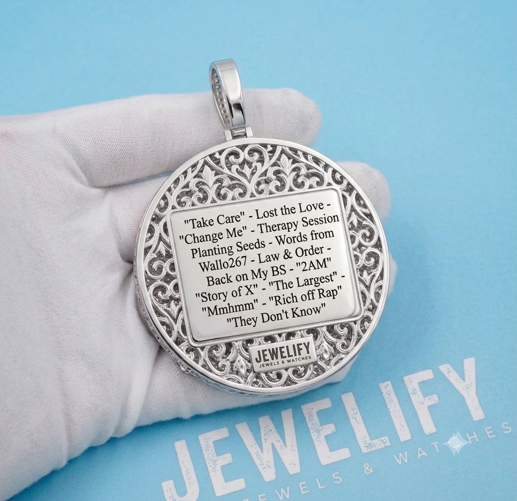"LONG LIVE TELLZ" Iced Out Diamond Pendant 925 Silver