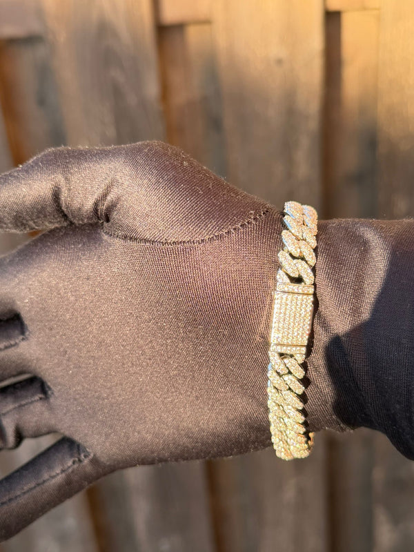 Iced Out 8MM Miami Cuban Link Box Clasp Bracelet