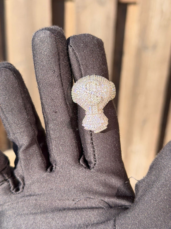 Iced Out 925 Stamped Money Bag Ring Diamond Tester Certfied