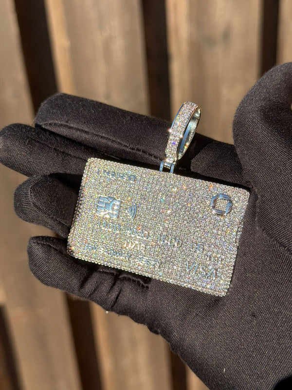 Iced Out Credit Card Pendant Diamond Tester Certfied
