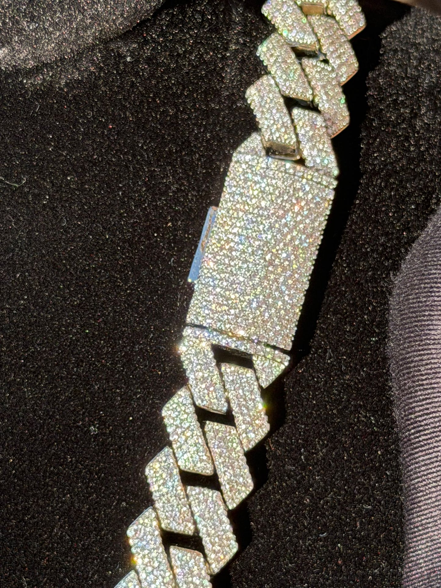 Iced Out 14MM Box-Clasp Cuban Link Chain Diamond Tester Certified