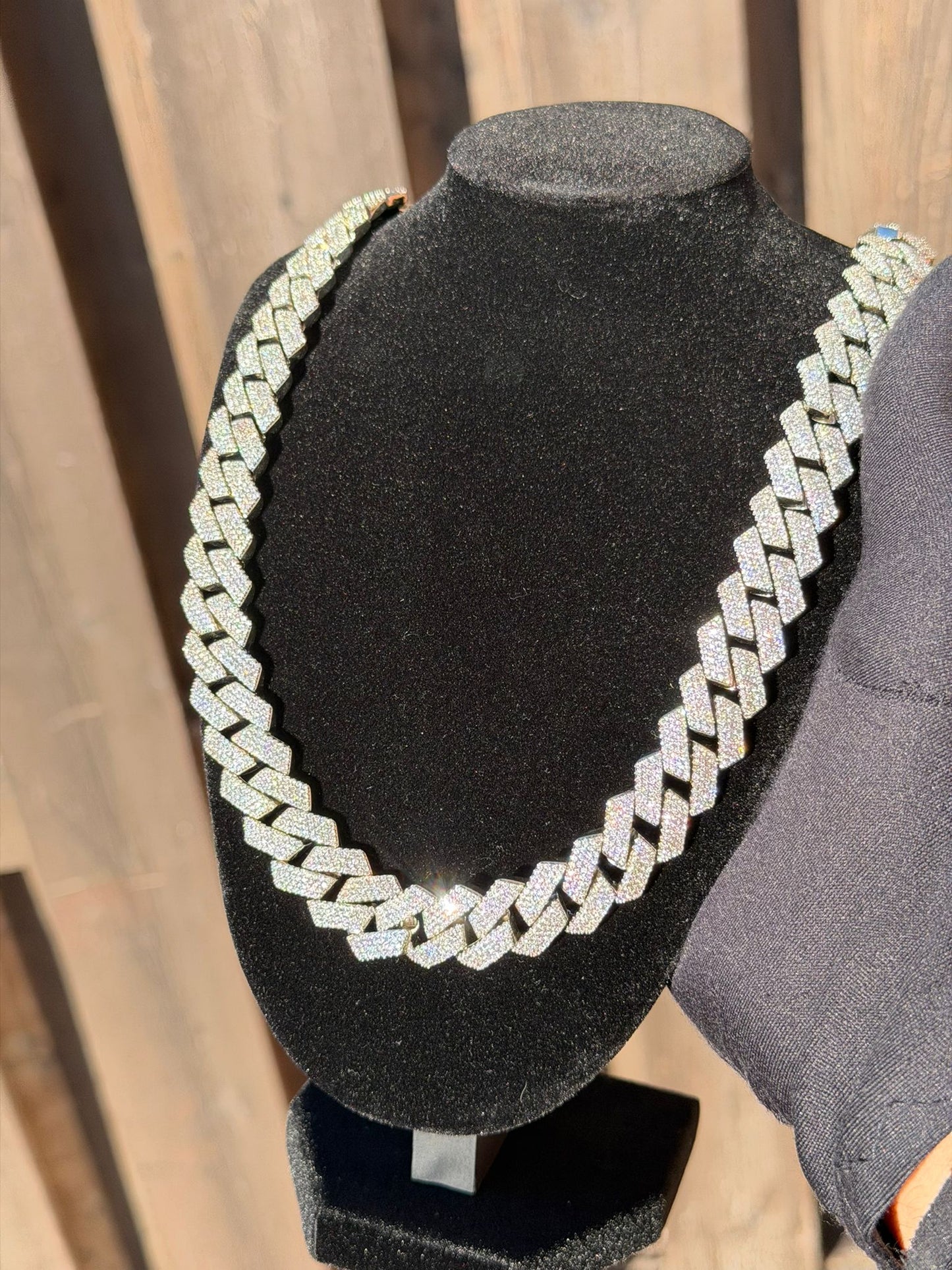 Iced Out 14MM Box-Clasp Cuban Link Chain Diamond Tester Certified