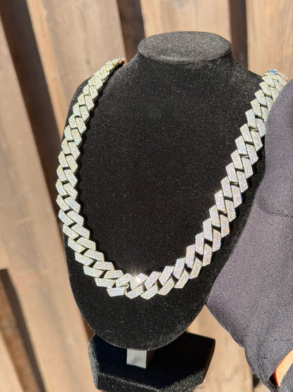 Iced Out 14MM Box-Clasp Cuban Link Chain Diamond Tester Certified