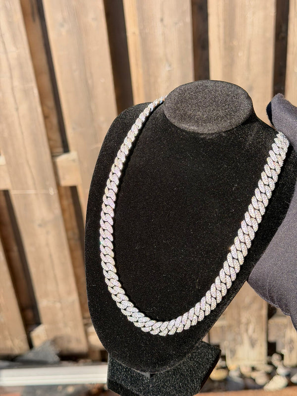 Iced Out 8MM Cuban Chain Paved 3 Rows Diamond Tester Certified