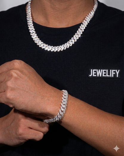 10MM Iced Out Cuban Chain/Bracelet Bundle