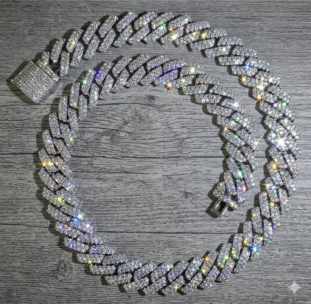 Flooded Iced Out Cuban Chain (12mm) – Diamond Tester Certified