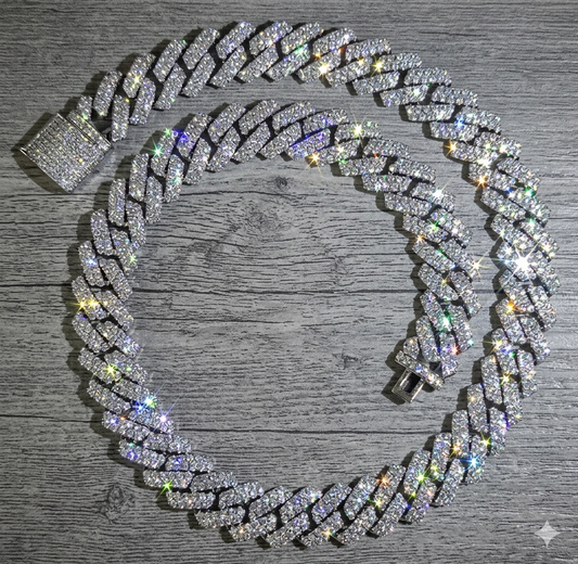 Flooded Iced Out Cuban Chain (12mm) – Diamond Tester Certified
