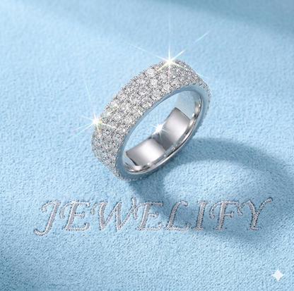VVS1 Moissinaite 925 Silver Iced Out Cirlce Ring