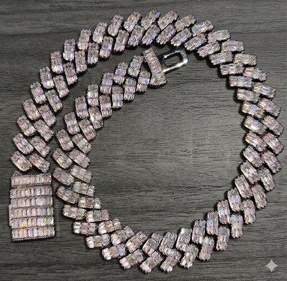 Baguette-Cut Iced Cuban Link Chain