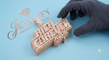 "RICH FOREVER" CUSTOM DIAMOND PENDANT 14K GOLD
