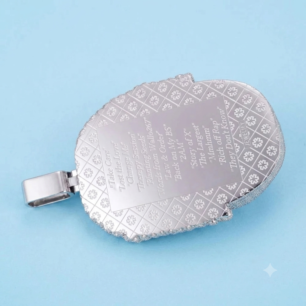 BIGXTHAPLUG CUSTOM VVS1 PENDANT 14K SOLID WHITE GOLD