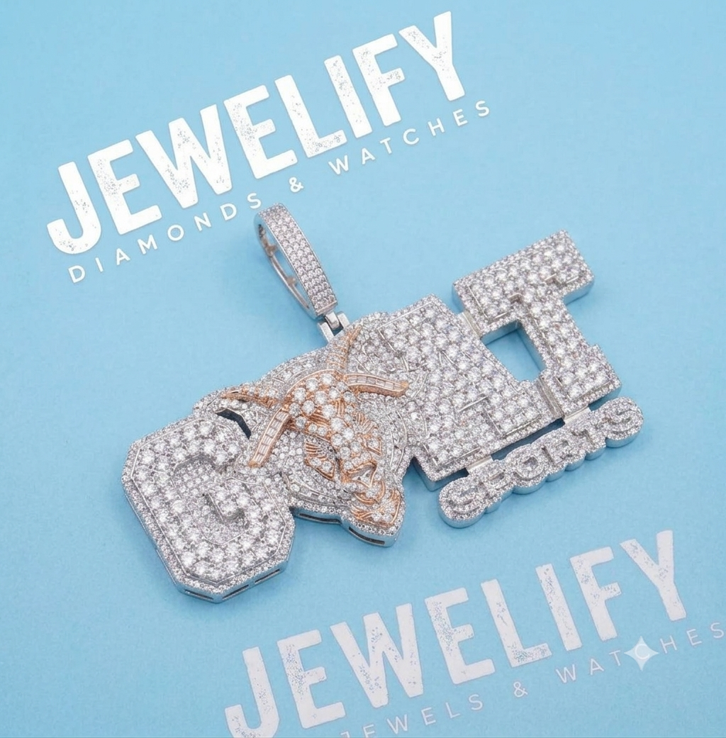 "GOAT SPORTS" TWO TONE WHITE GOLD DIAMOND PENDANT