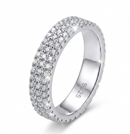 VVS1 Moissinaite 925 Silver Iced Out Cirlce Ring