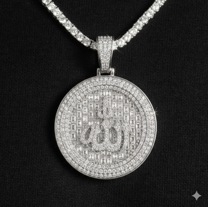Round Diamond Calligraphy "Allah" Pendant