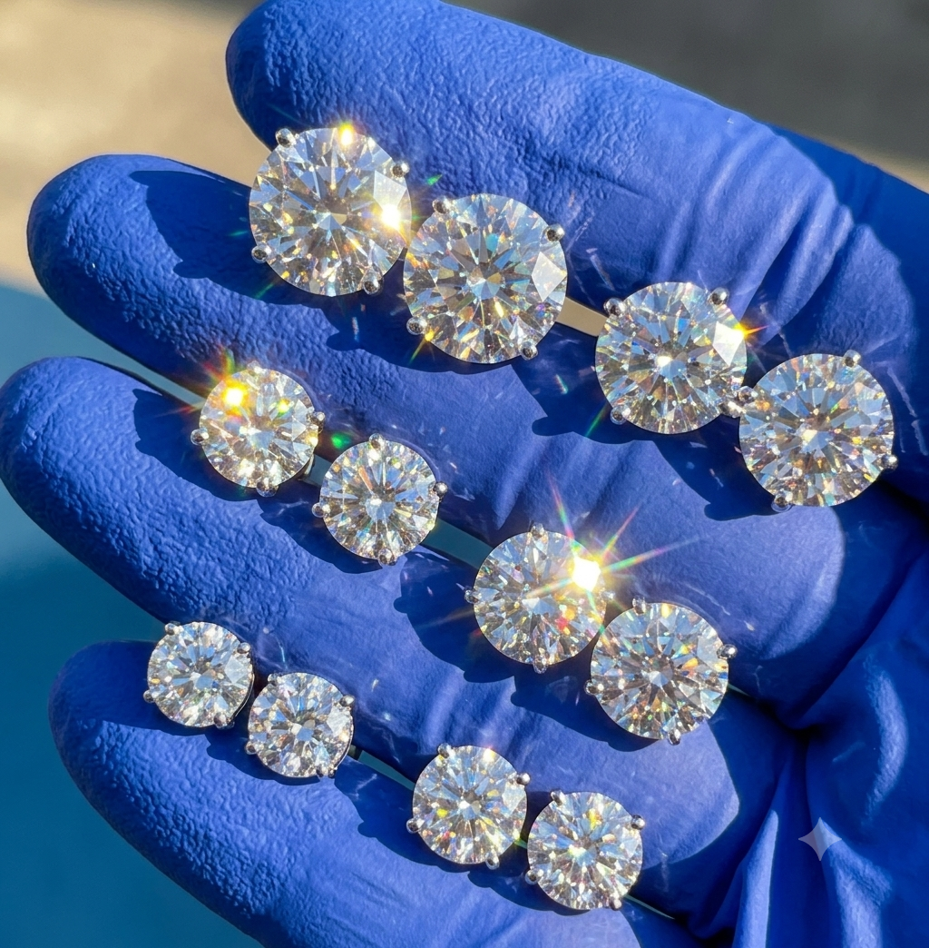 Iced Out 10-13MM Piercing Ear Rings PASSES DIAMOND TESTER