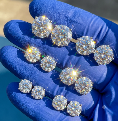 Iced Out 10-13MM Piercing Ear Rings PASSES DIAMOND TESTER