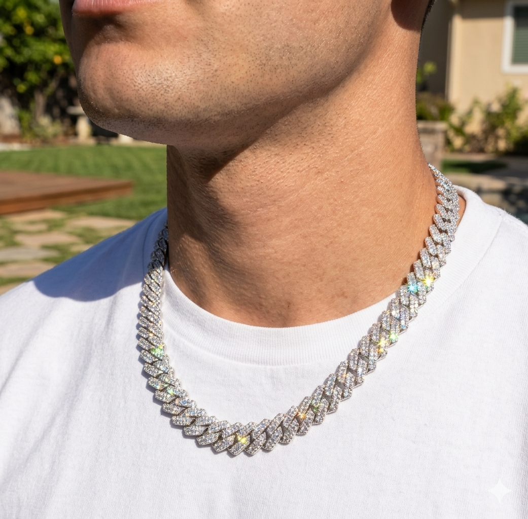 Flooded Iced Out Cuban Chain (12mm) – Diamond Tester Certified