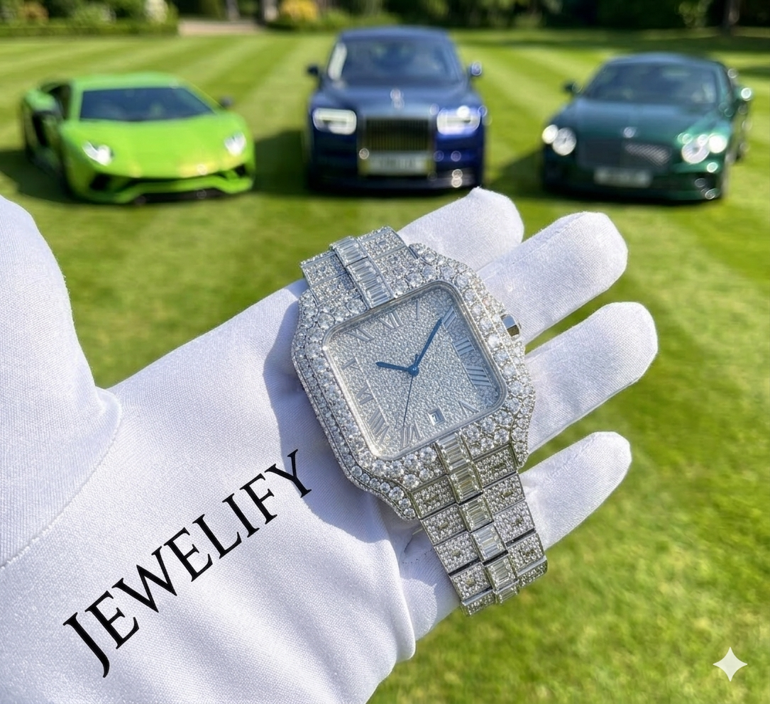 Iced Out Baguette Studded Band 41MM Watch
