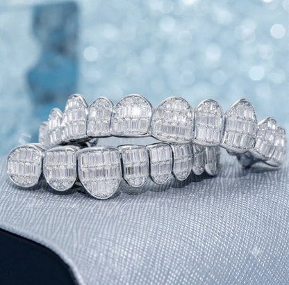 Custom Fully Iced Out Baguette Cut Grillz