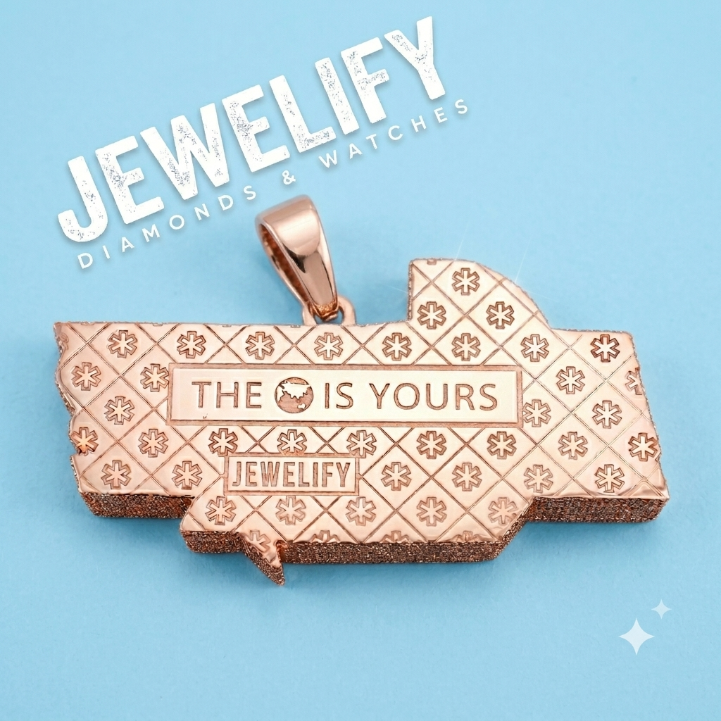 "RICH FOREVER" CUSTOM DIAMOND PENDANT 14K GOLD