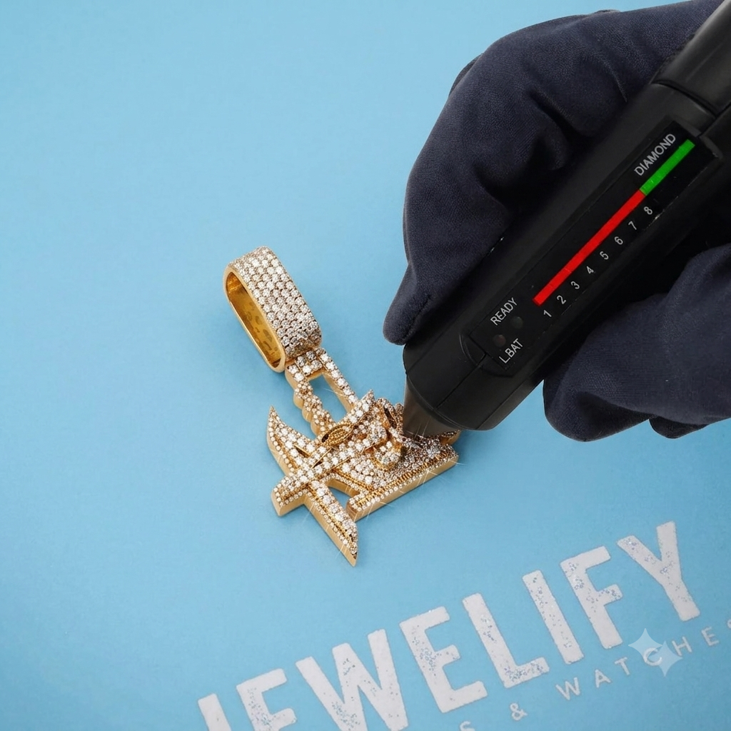 "MOVIE PRODUCTION" Custom Logo Diamond Pendant 14K Pure Gold