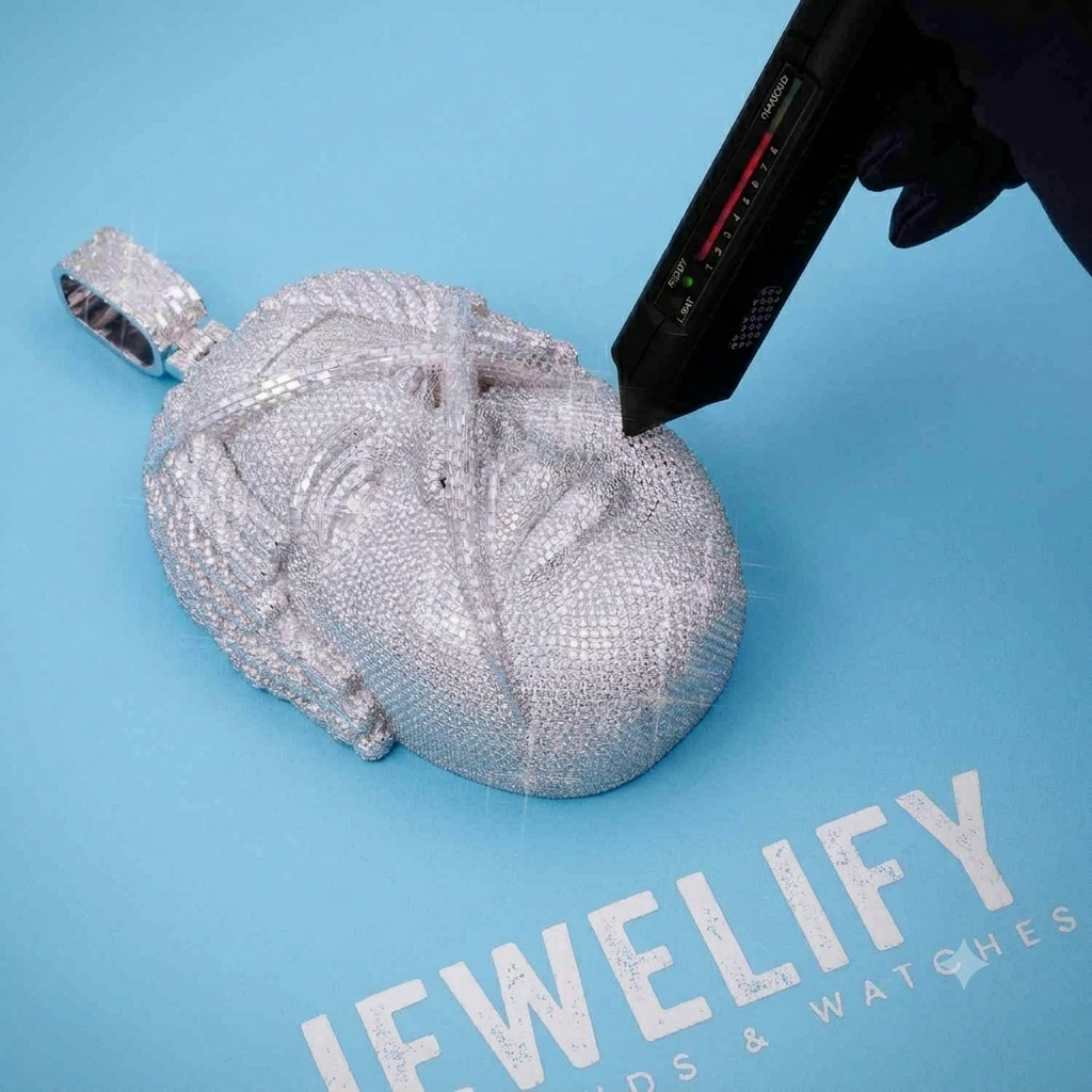 BIGXTHAPLUG CUSTOM VVS1 PENDANT 14K SOLID WHITE GOLD