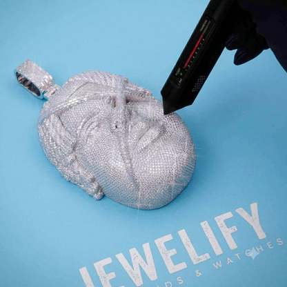 BIGXTHAPLUG CUSTOM VVS1 PENDANT 14K SOLID WHITE GOLD