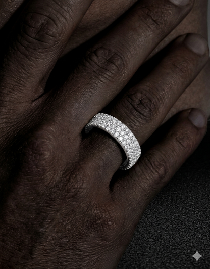 VVS1 Moissinaite 925 Silver Iced Out Cirlce Ring