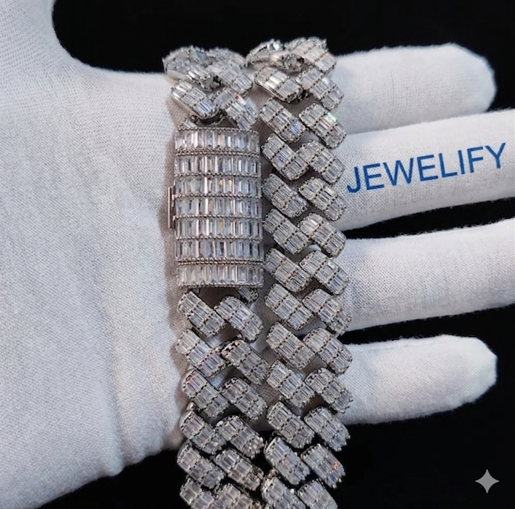 Baguette-Cut Iced Cuban Link Chain