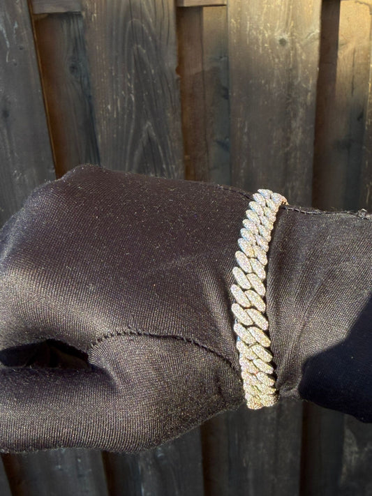 Iced Out 8MM Miami Cuban Link Box Clasp Bracelet