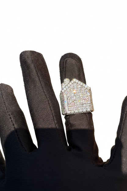 Iced Out Trap House Ring