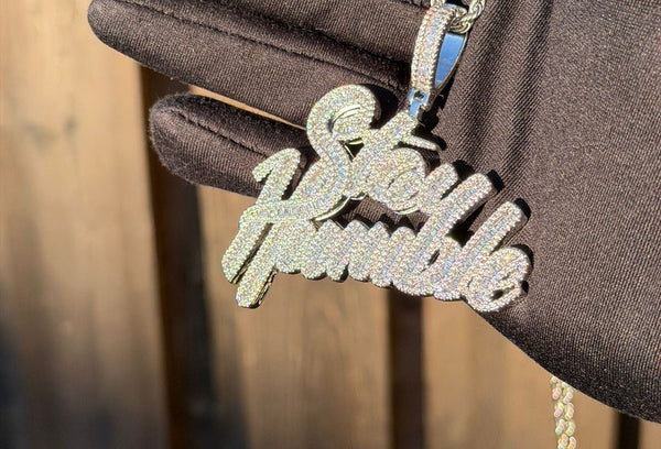 Iced Out Stay Humble Pendant + Free Rope Chain