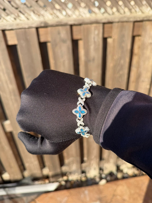 Iced Out Bussdown Flower Set Bracelet Diamond Tester Certified